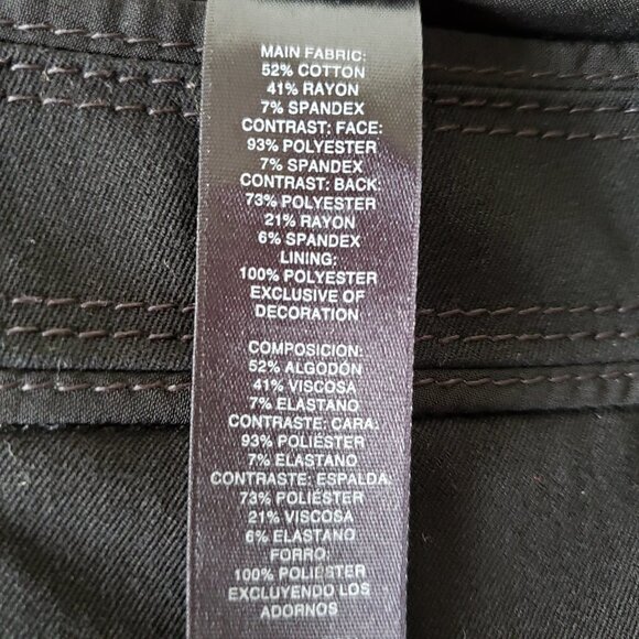 WHBM | Classic Black Mesh Side Panel Cotton Stretch Work Pencil Skirt Women's 6 - Picture 8 of 8